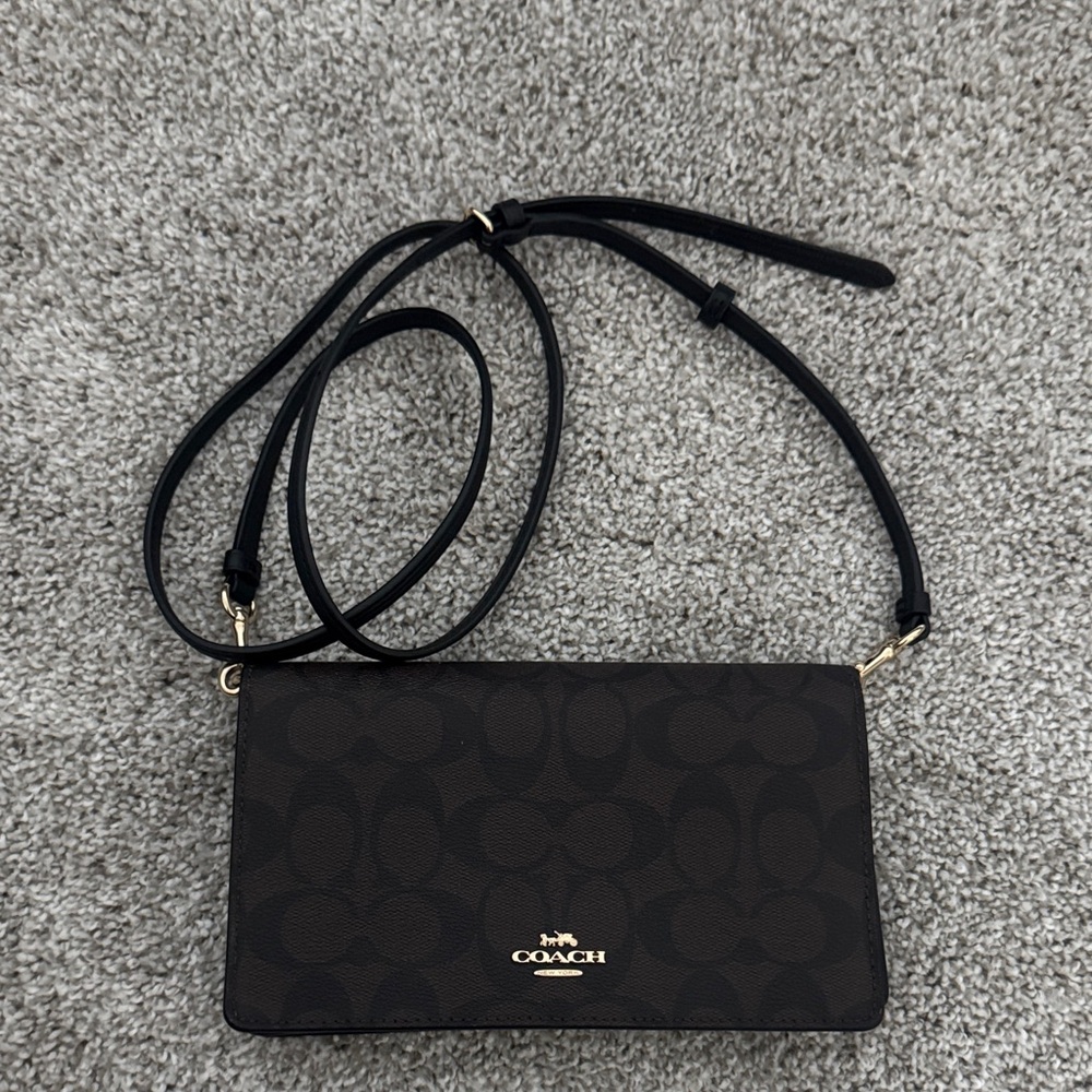 Coach Signature Dark Brown Crossbody Bag